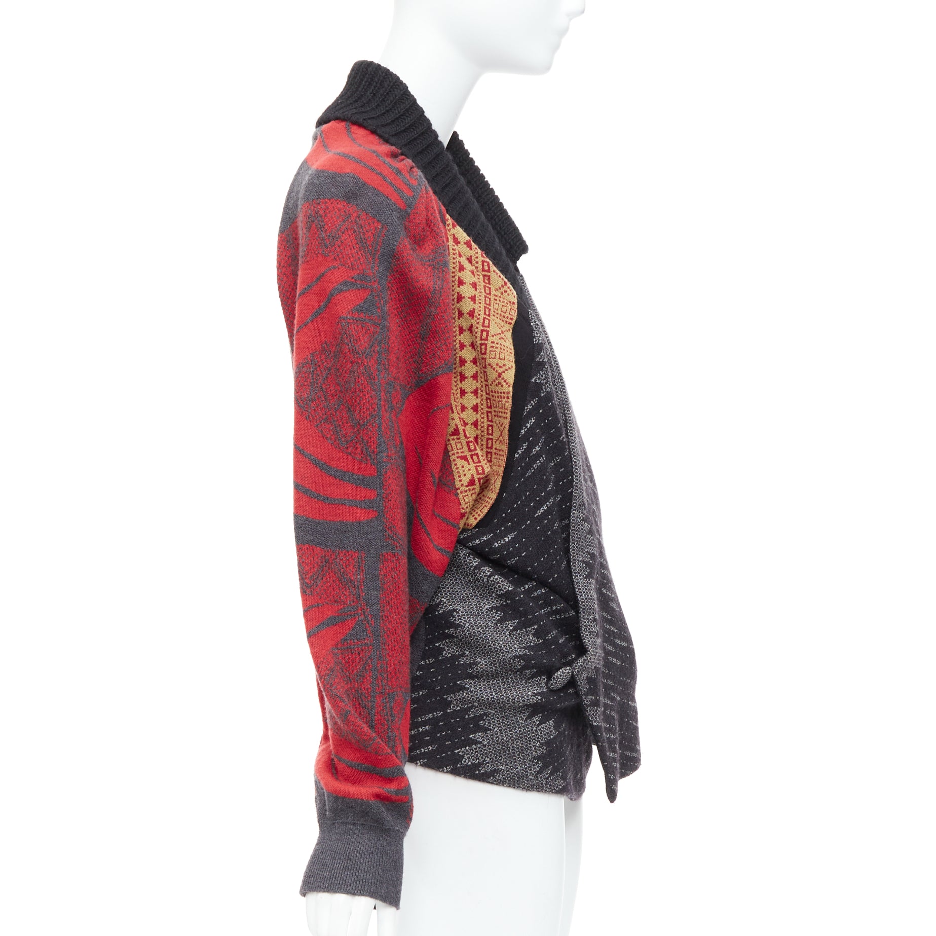 Toga Archives Ethnic Intarsia Cardigan - Side view