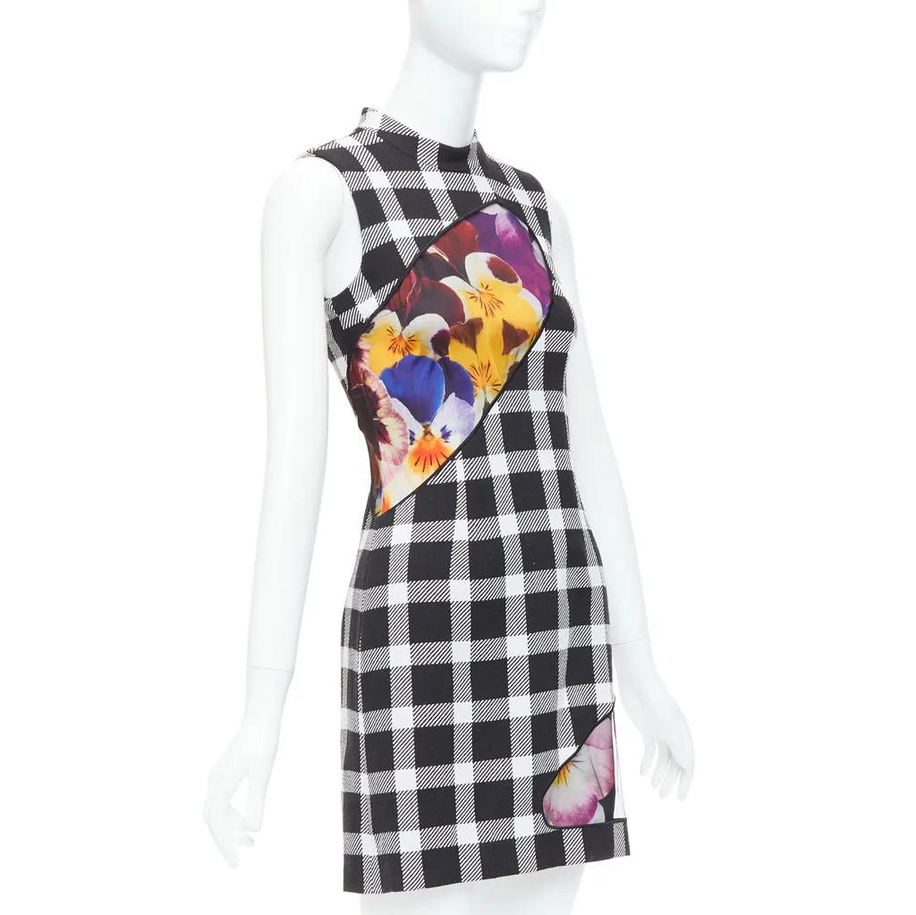 Christopher Kane Orchid Plaid Dress MultiColor Wool Never worn - Inside View