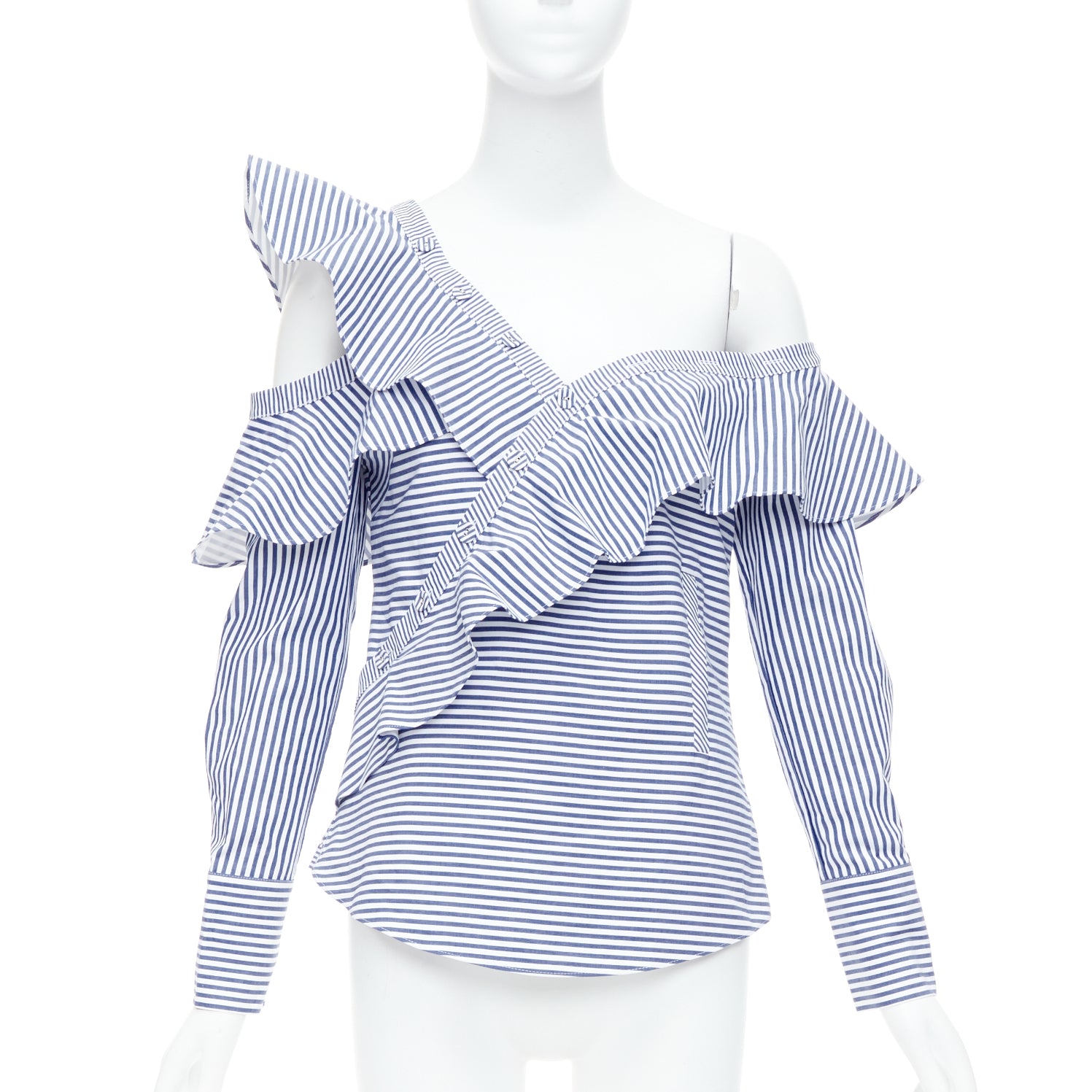 Self-portrait Striped Ruffle Top