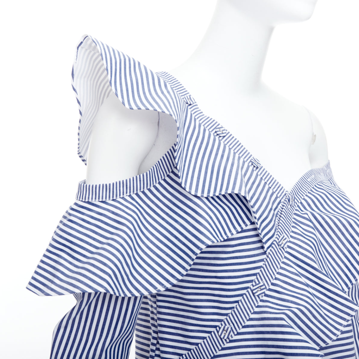Self-portrait Striped Ruffle Top - Back view