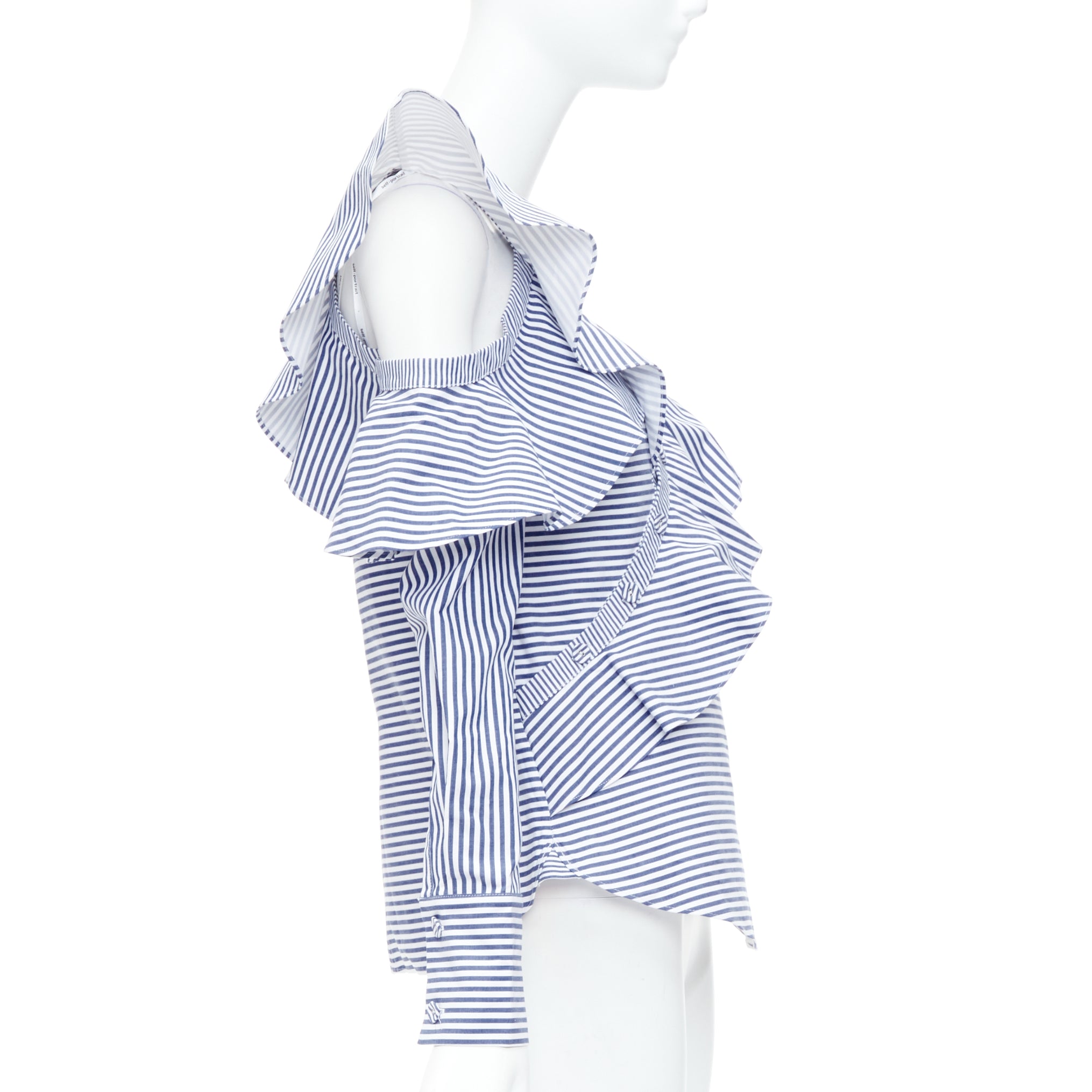 Self-portrait Striped Ruffle Top - 4