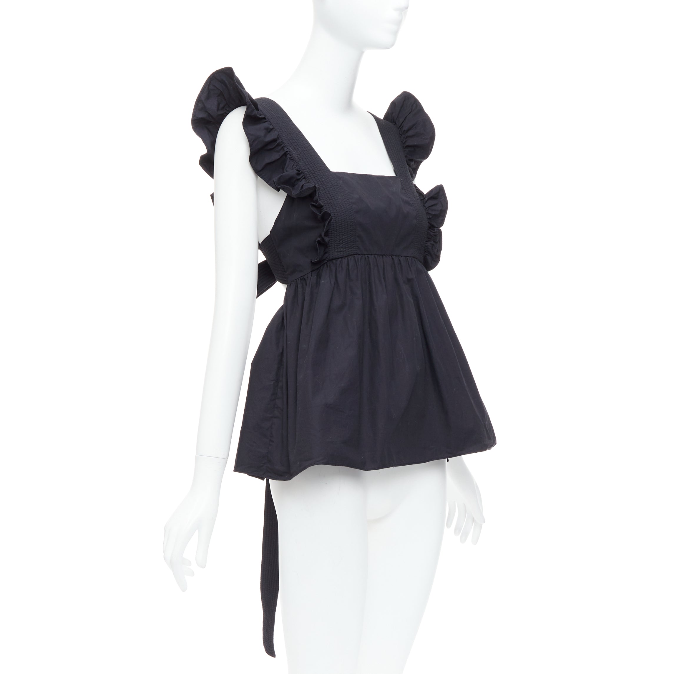 Self-portrait Black Cotton Poplin - Image 6