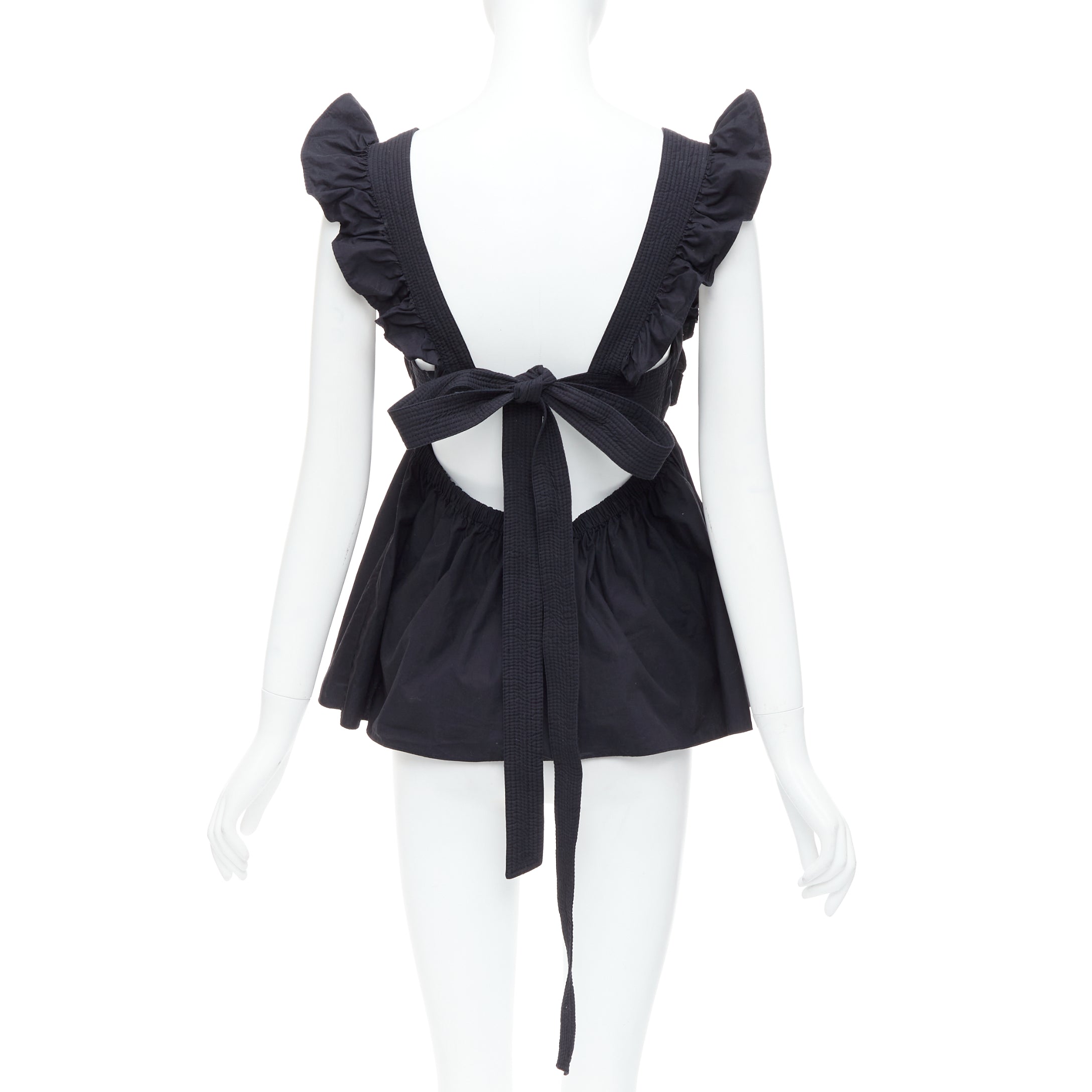 Self-portrait Black Cotton Poplin - Side view