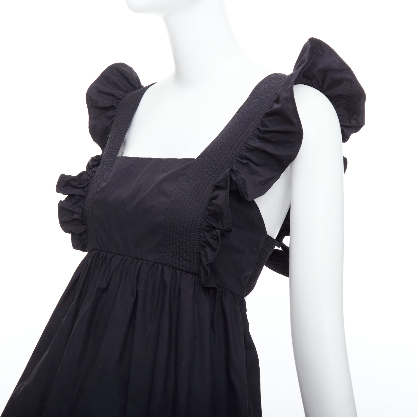 Self-portrait Black Cotton Poplin - Detail 1