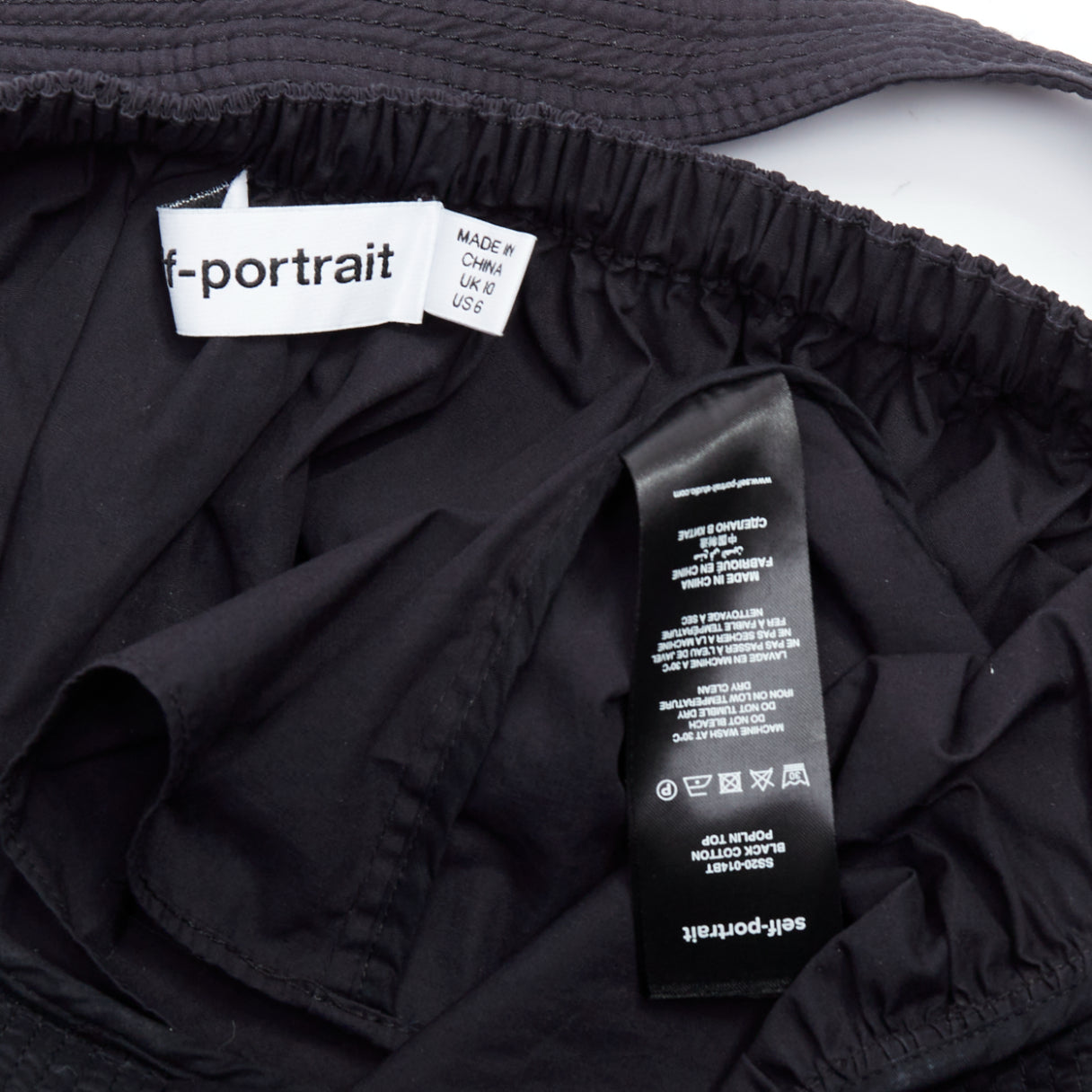 Self-portrait Black Cotton Poplin - Image 10