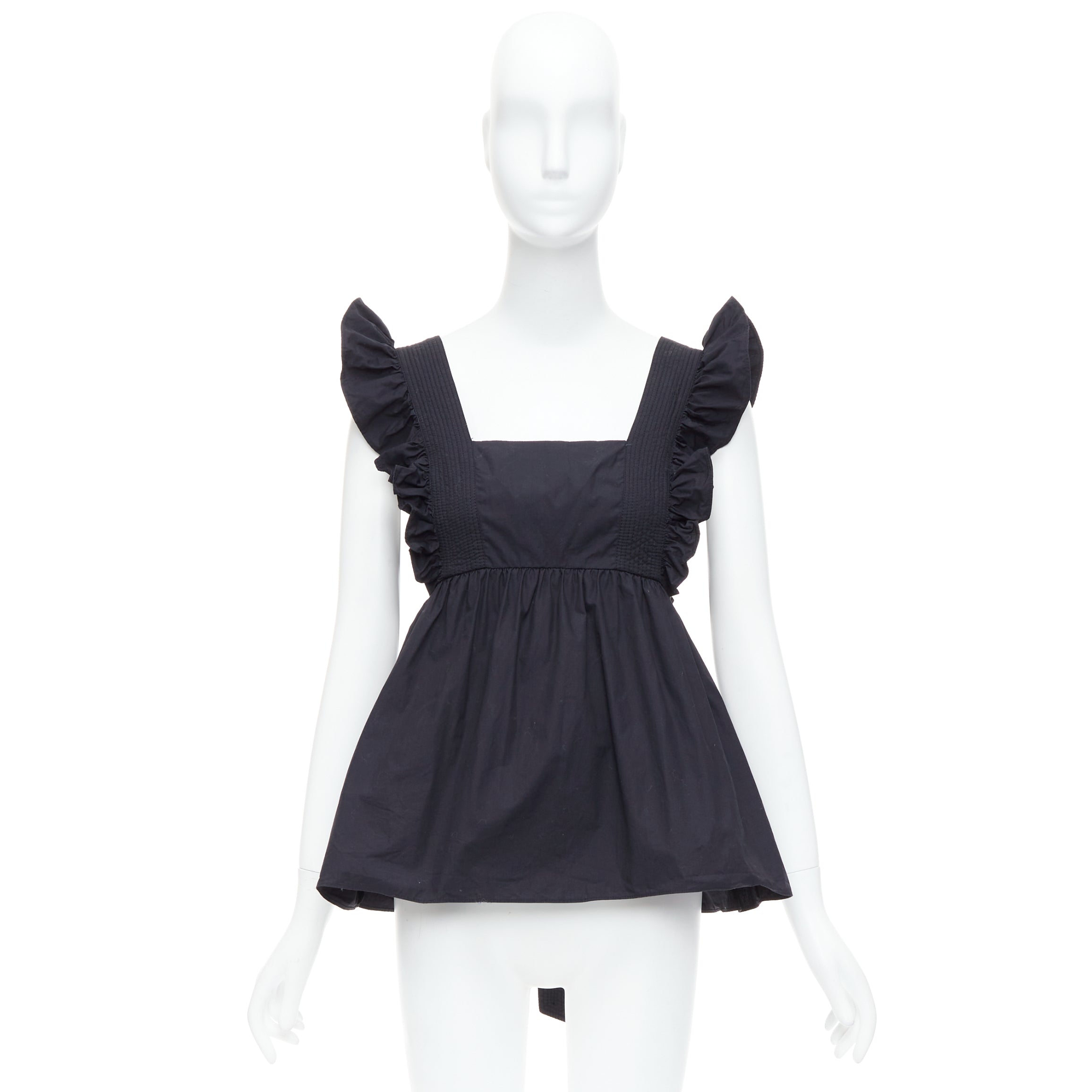 Self-portrait Black Cotton Poplin - Image 11