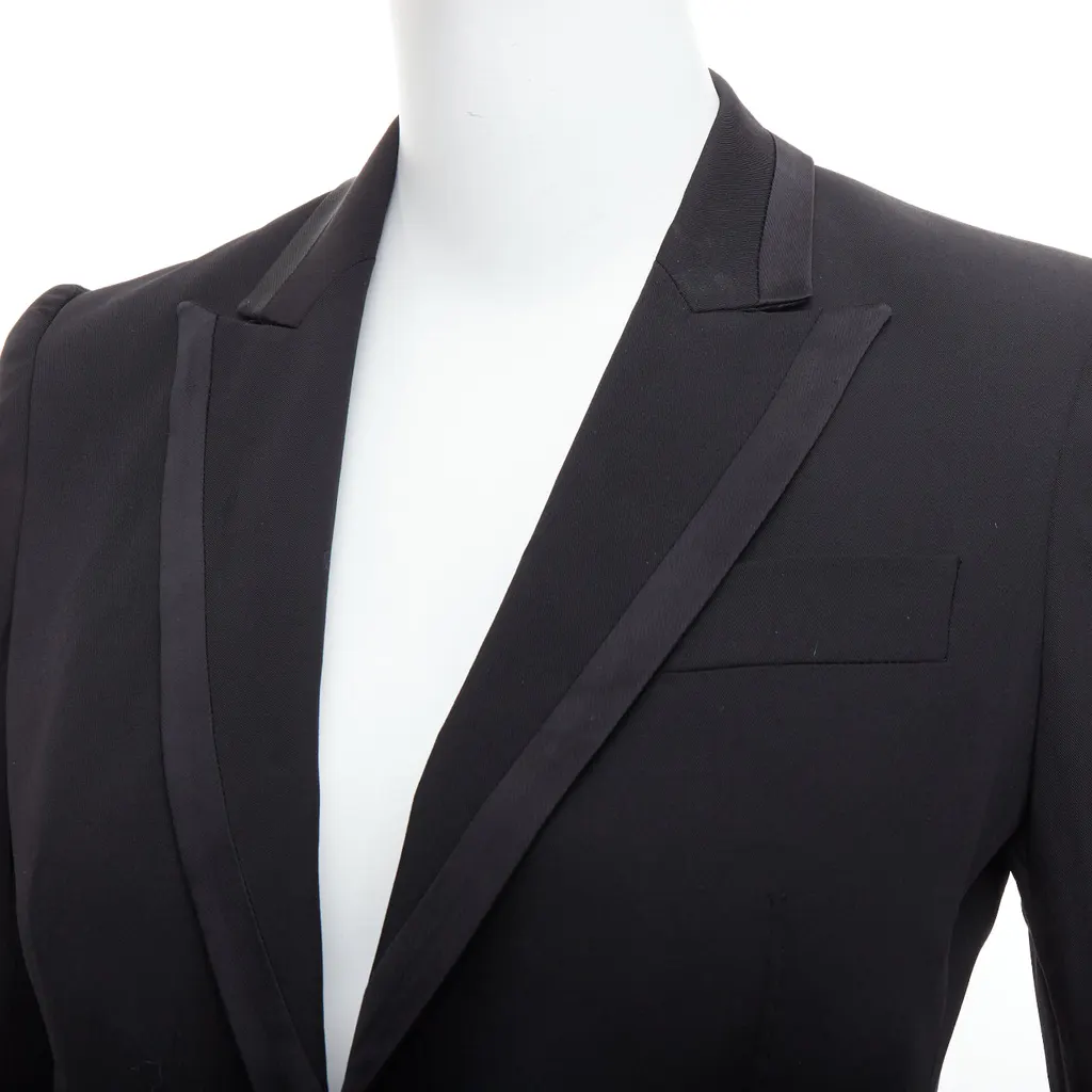 Stella McCartney Peak Collar Blazer Black Wool Never worn - Back View