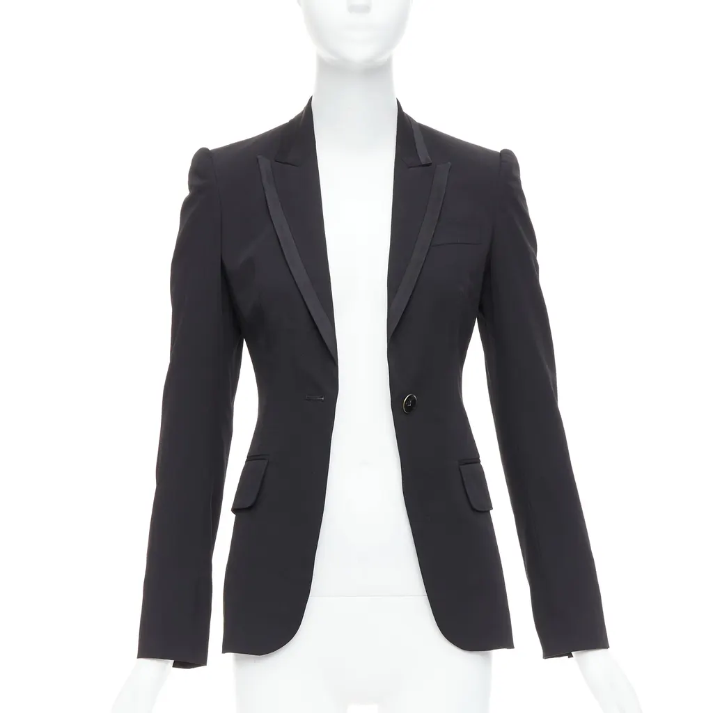 Stella McCartney Peak Collar Blazer Black Wool Never worn - Inside View