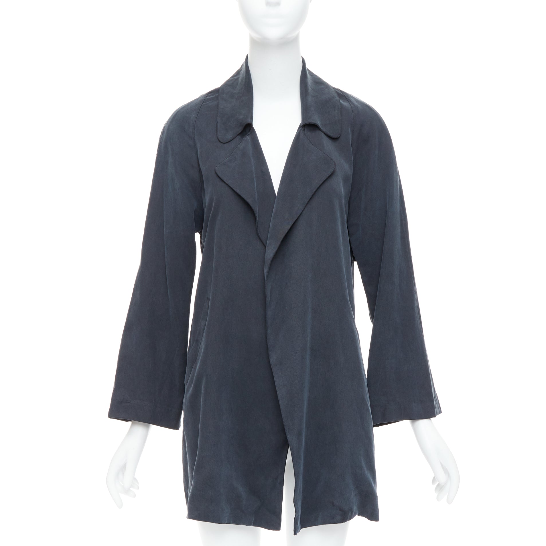 Reformation Grey Draped Tencel Coat