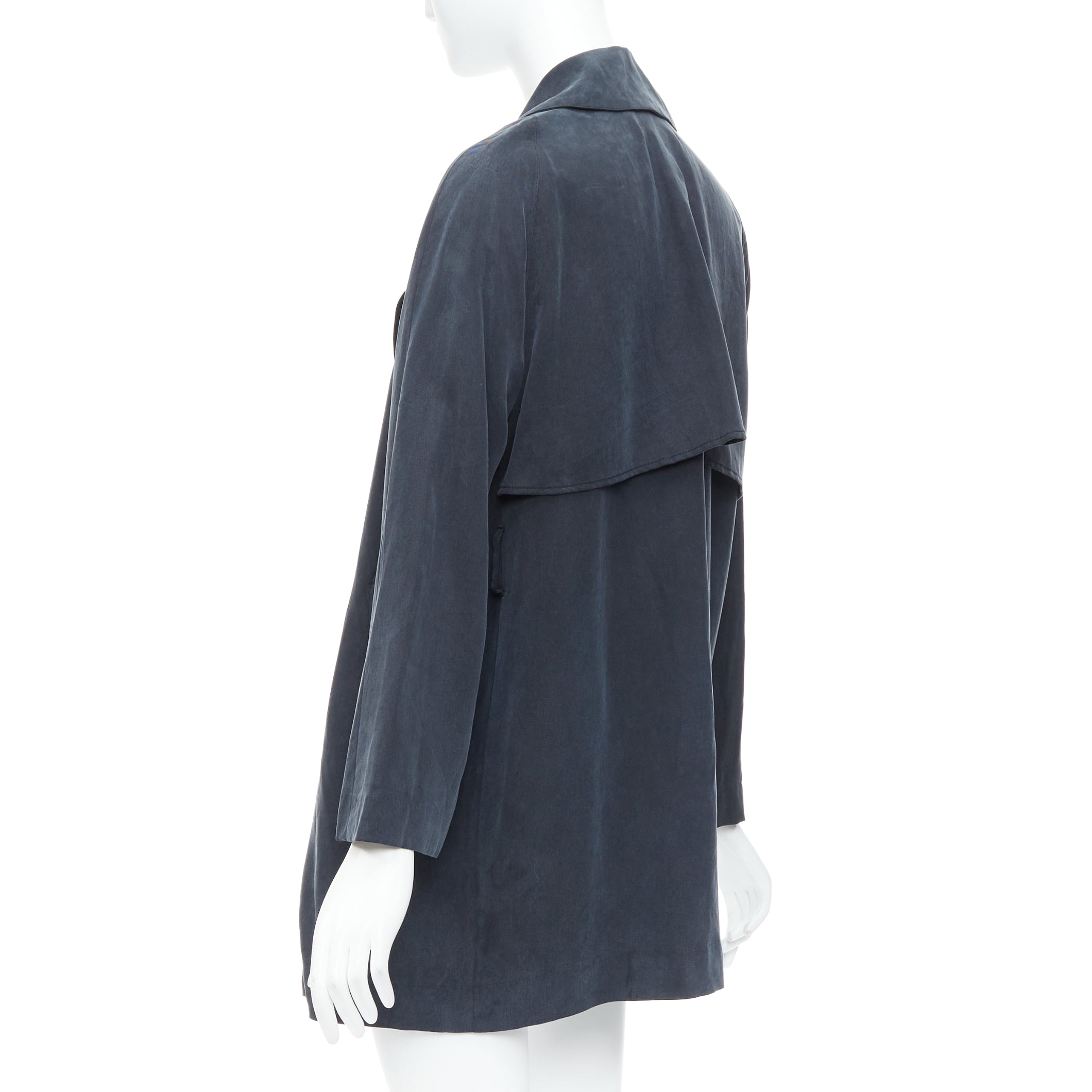 Reformation Grey Draped Tencel Coat - Detail 1