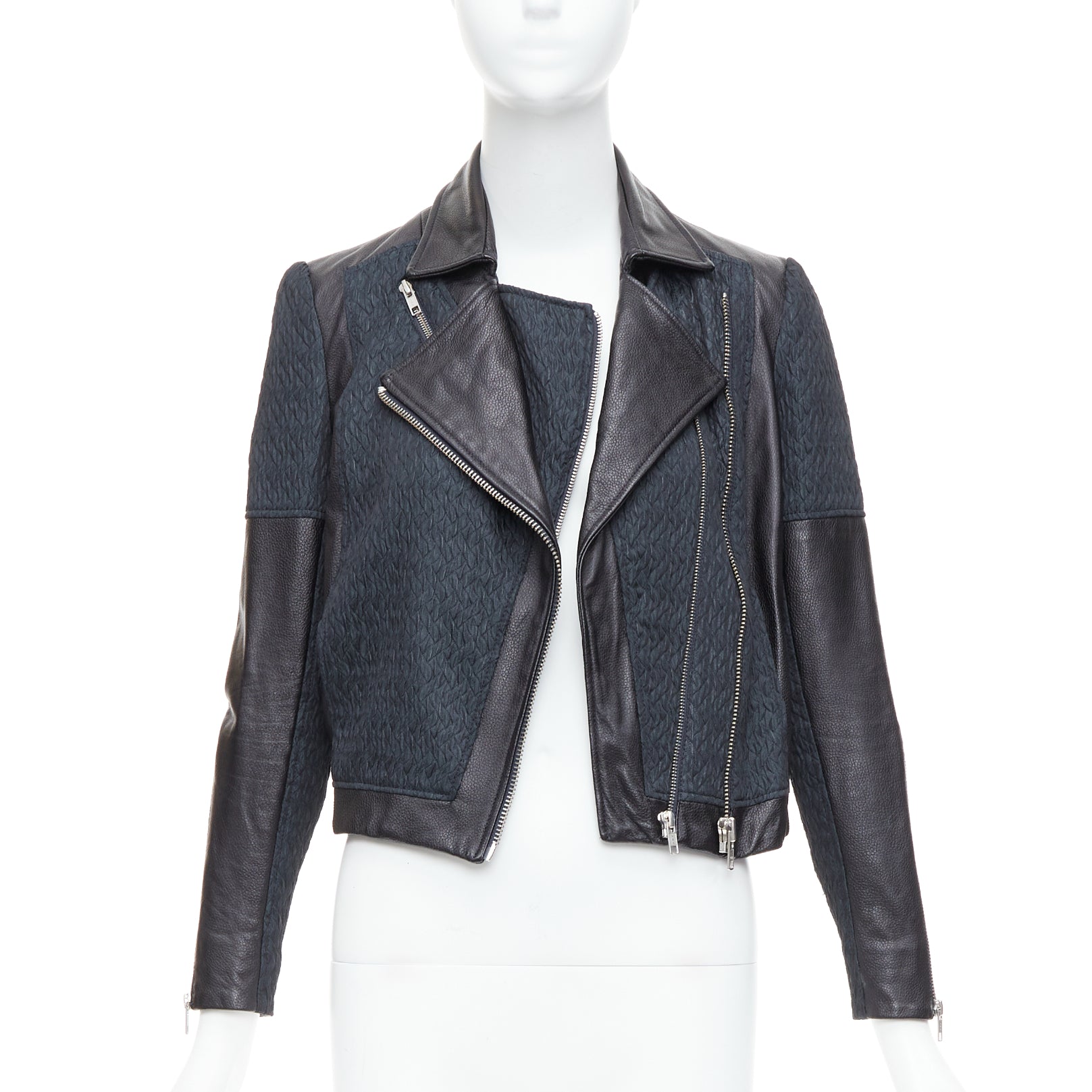 Helmut Lang Textured Crop Biker - Image 6