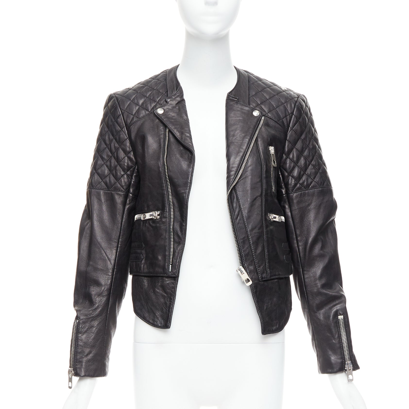 Balenciaga Quilted Moto Jacket - Image 6