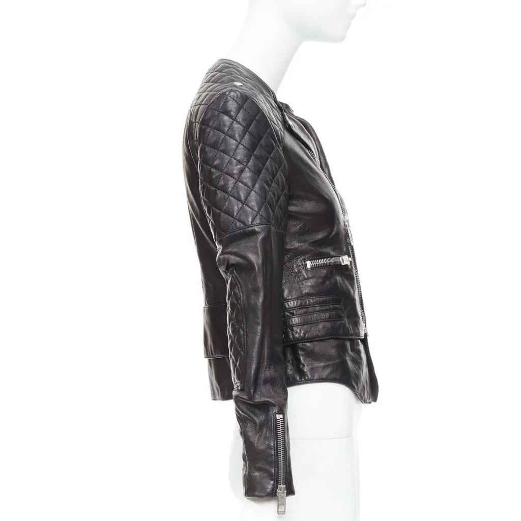 Balenciaga Quilted Moto Jacket Black Leather Good - Box View