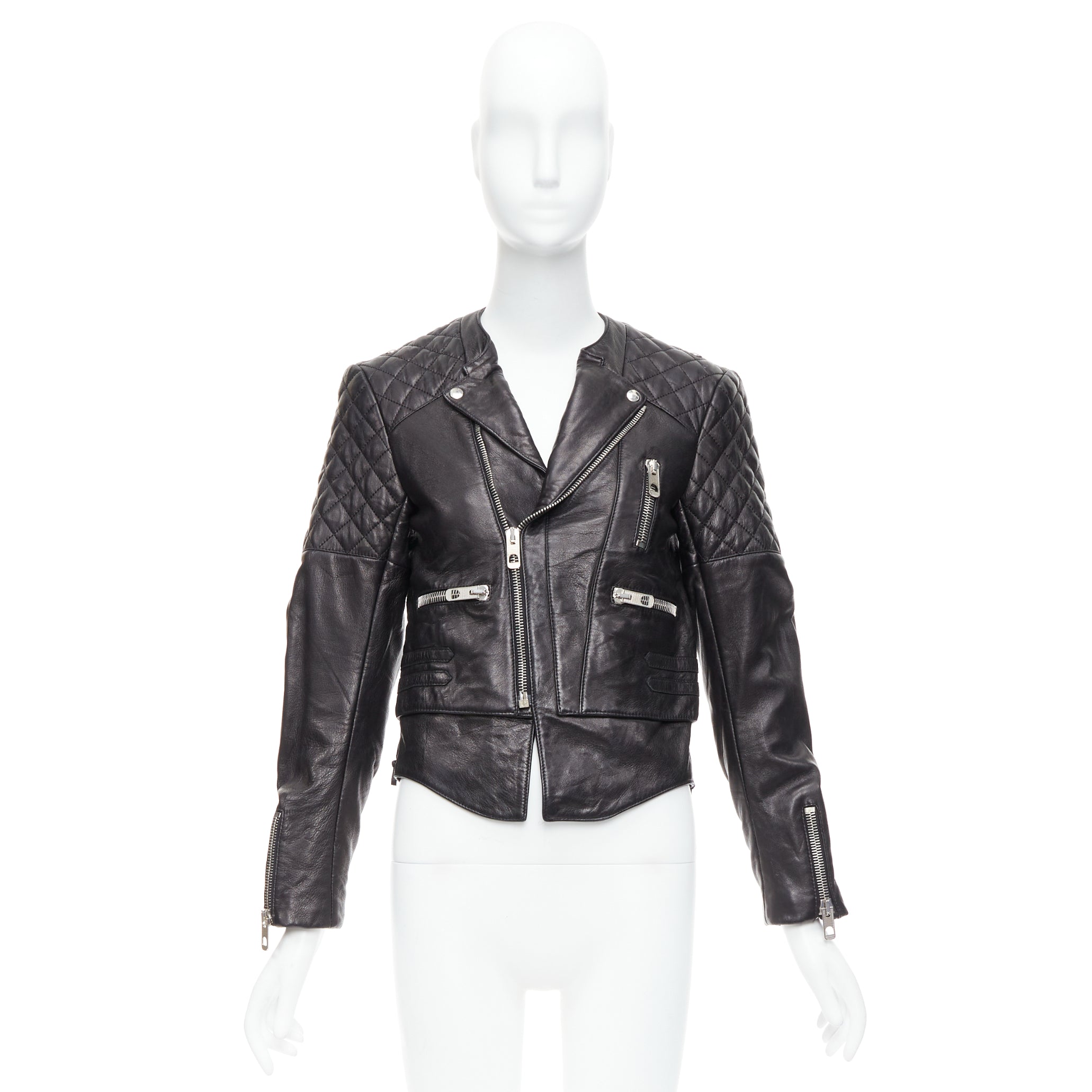 Balenciaga Quilted Moto Jacket - Image 12