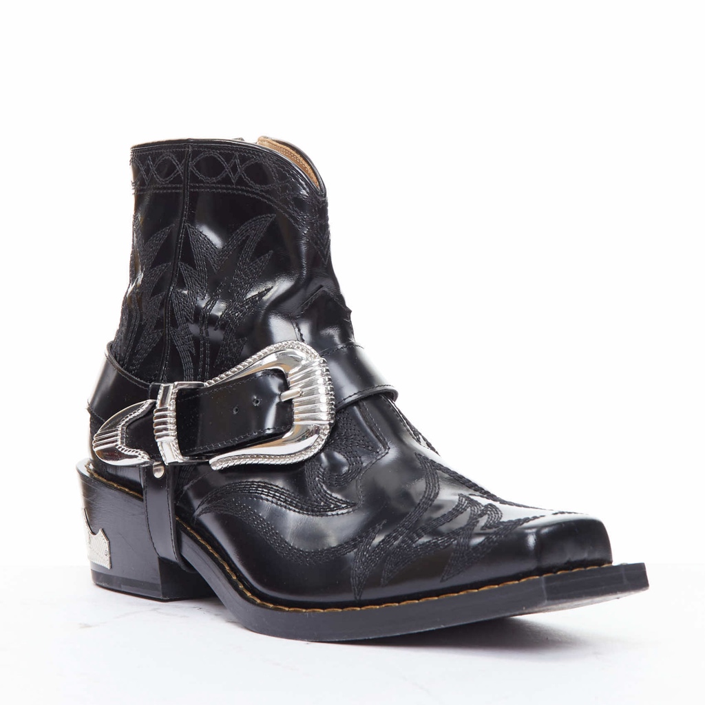 Toga Archives Crystal Heel Suede Boots - Back view