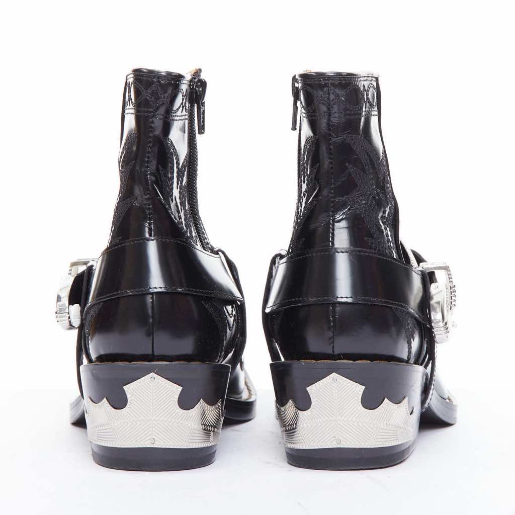 Toga Archives Crystal Heel Suede Boots - Side view