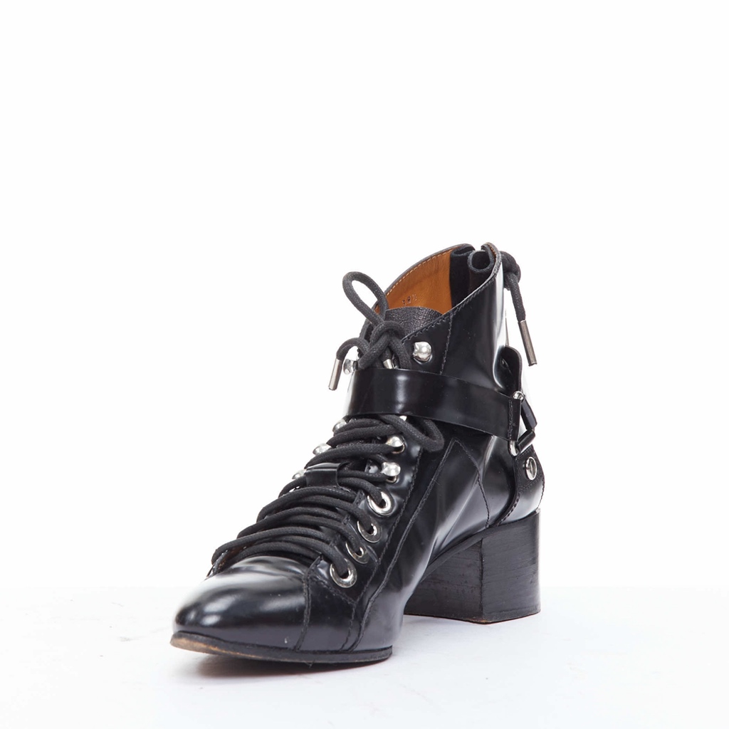 Balenciaga Scalloped Gold Heel Boots - 4