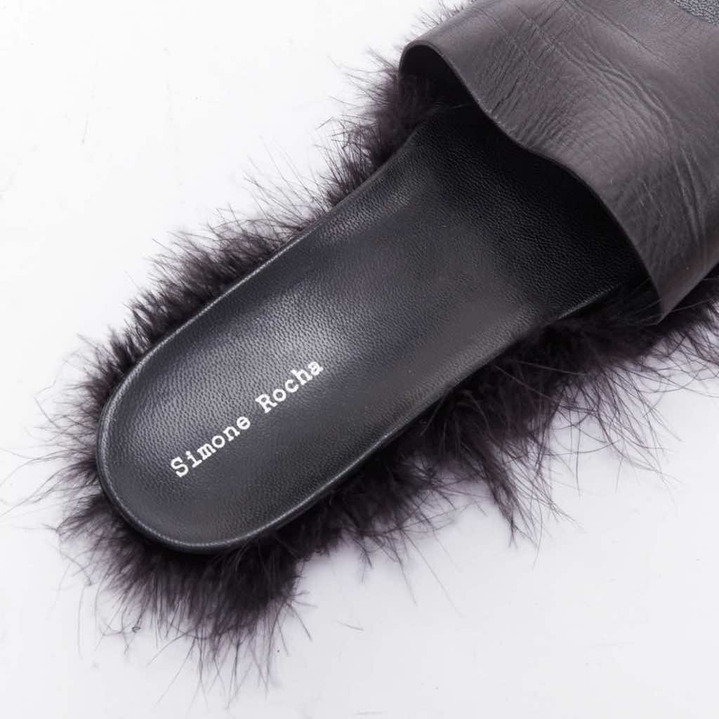 Simone Rocha Feather Trimmed Slides - Image 10
