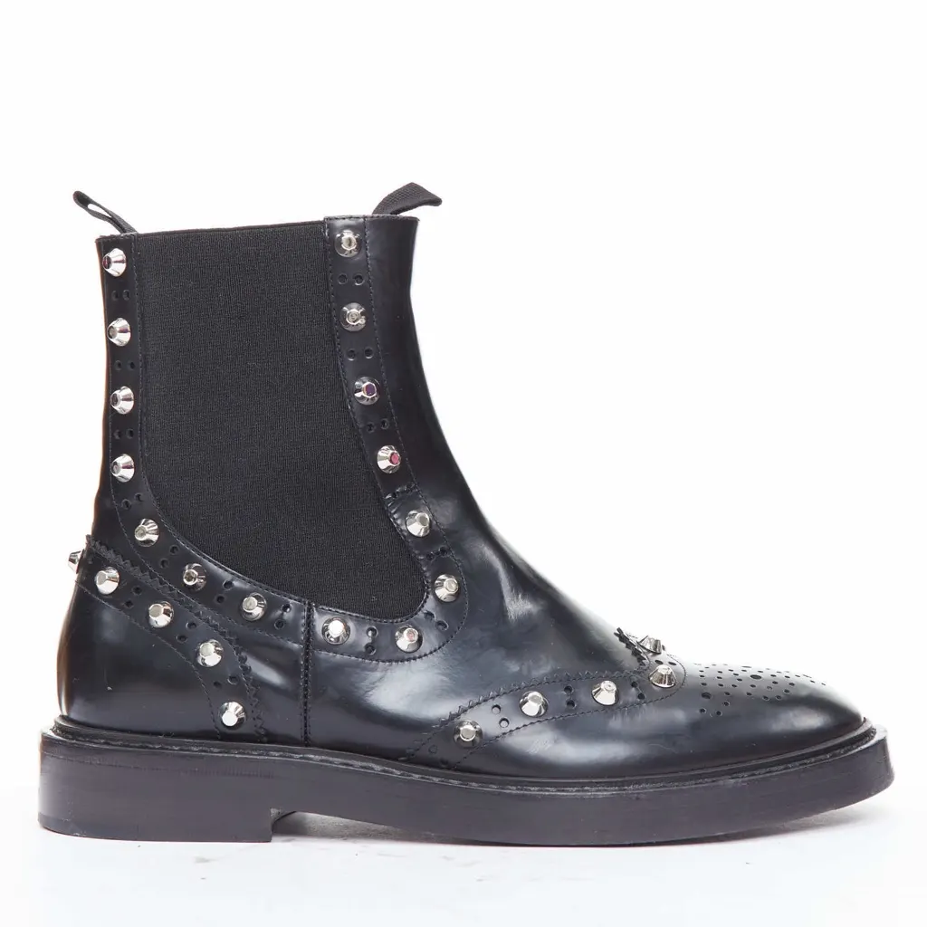 Balenciaga Washed Leather Zip Boots Black Leather Very good - Front View