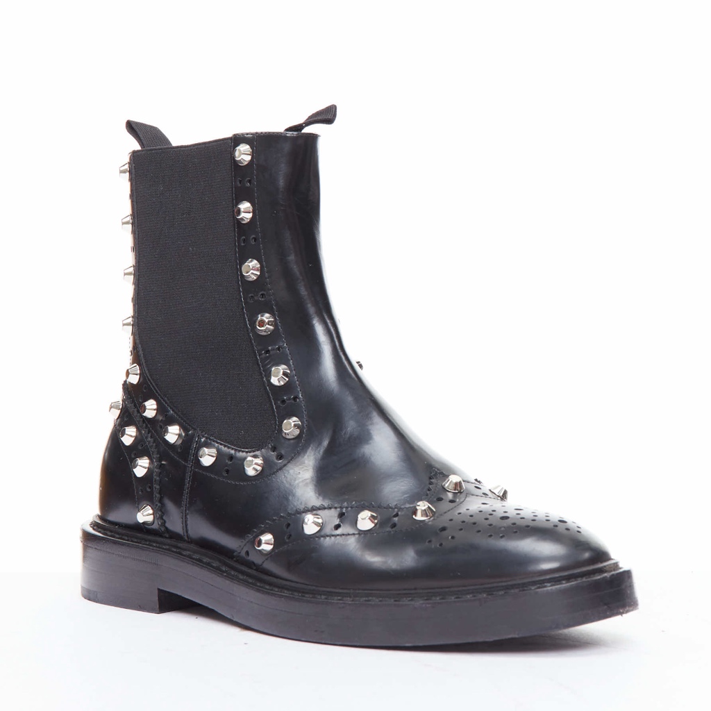 Balenciaga Washed Leather Zip Boots - Back view