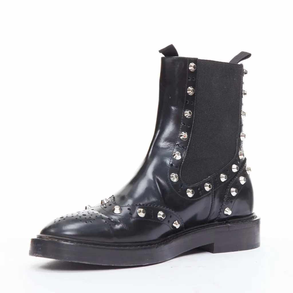 Balenciaga Washed Leather Zip Boots Black Leather Very good - Model View