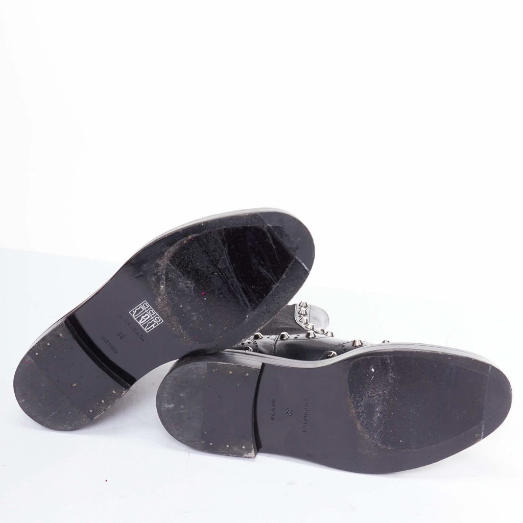 Balenciaga Washed Leather Zip Boots - Image 13