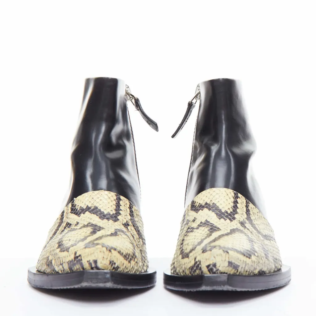Proenza Schouler Cream Zip Combat Boots Khaki Leather Good - Inside View
