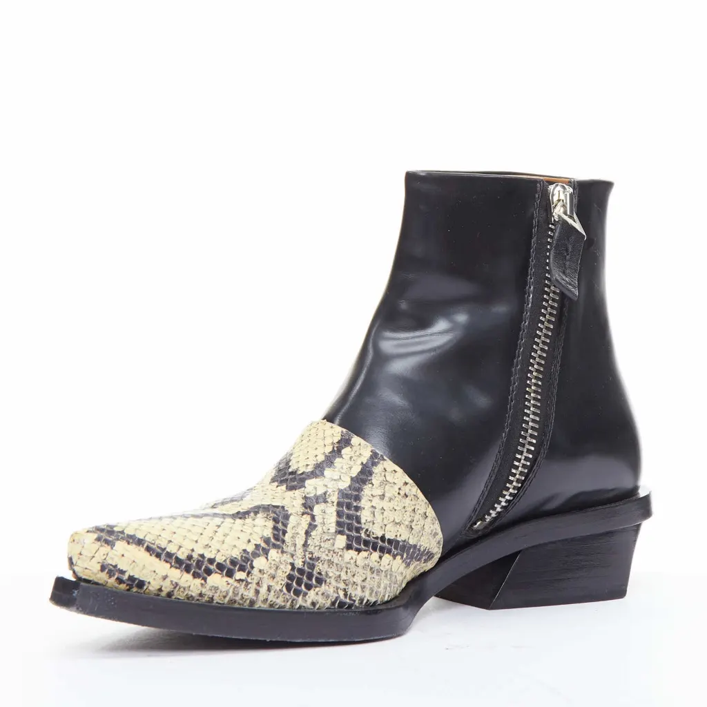 Proenza Schouler Cream Zip Combat Boots Khaki Leather Good - Model View