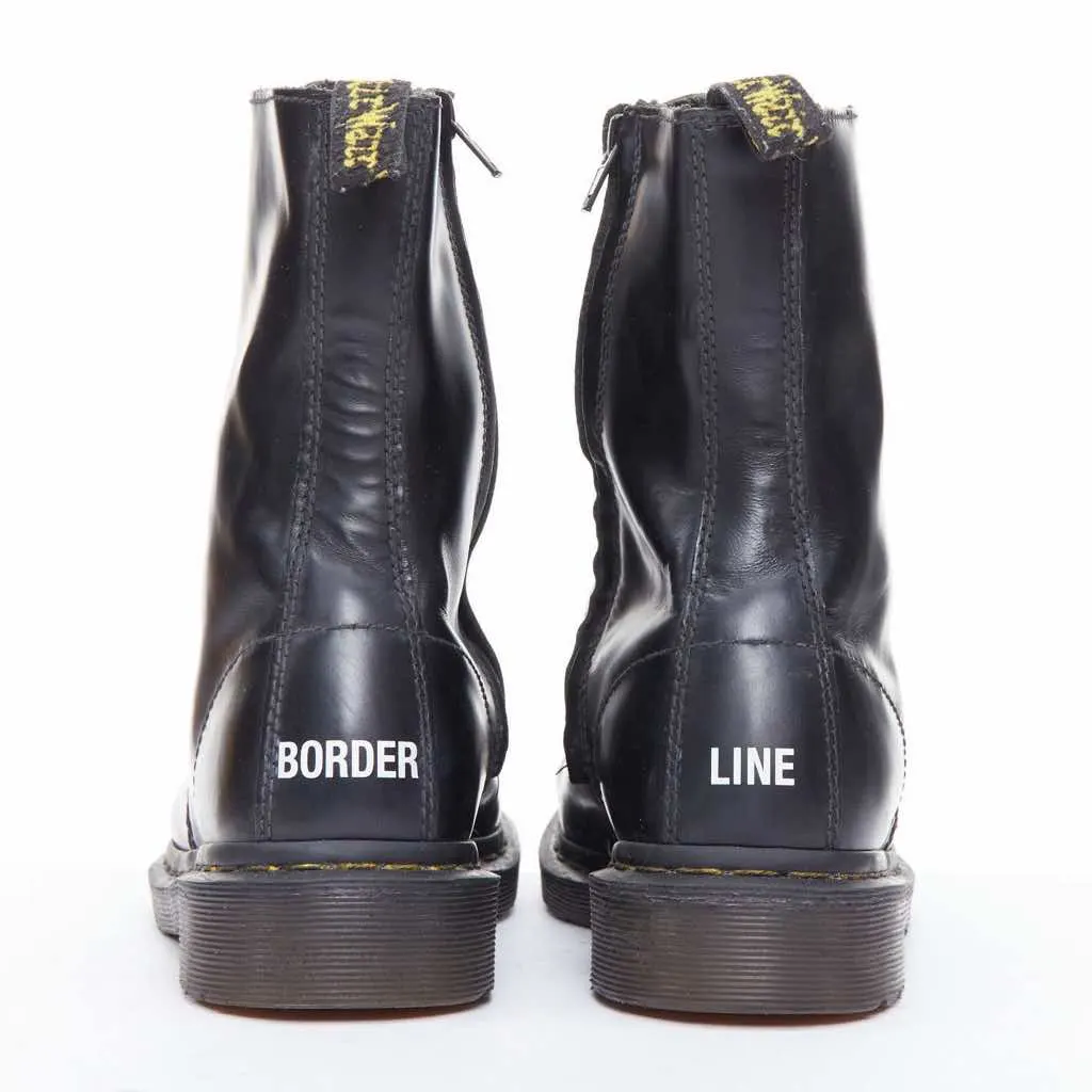 Vetements Laceless Combat Boots Black Leather Fair - Box View
