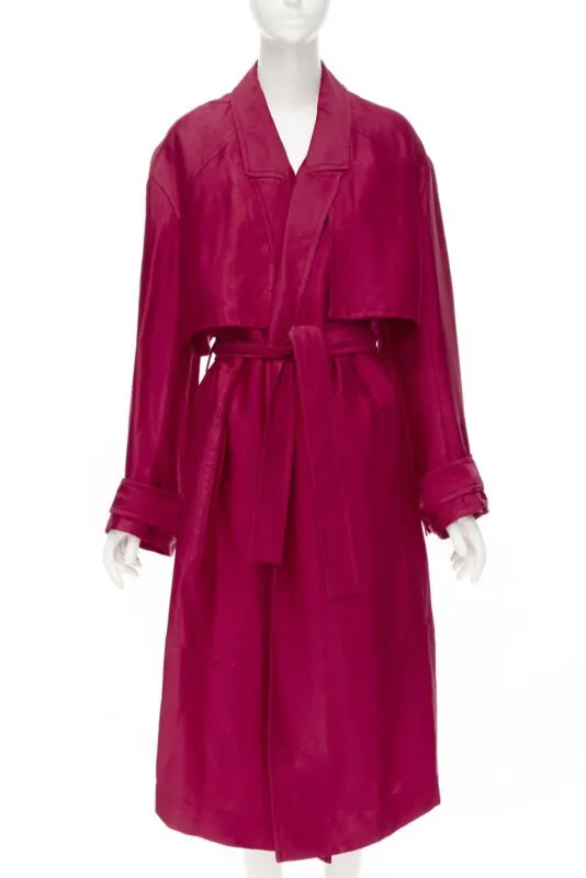 Haider Ackermann Pink Layered Robe Coat Pink Linen Never worn - Front View