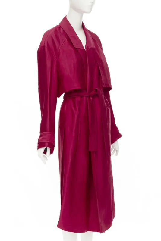 Haider Ackermann Pink Layered Robe Coat Pink Linen Never worn - Inside View