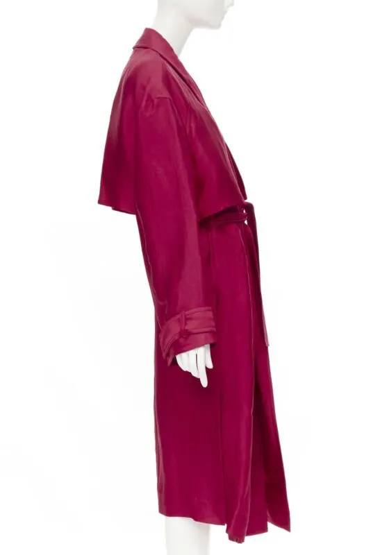 Haider Ackermann Pink Layered Robe Coat Pink Linen Never worn - Model View