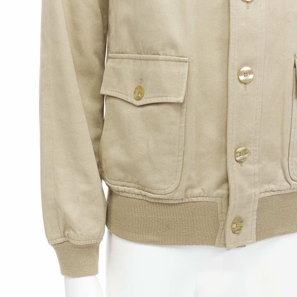 Apc Beige Flap Pocket Bomber - Back view