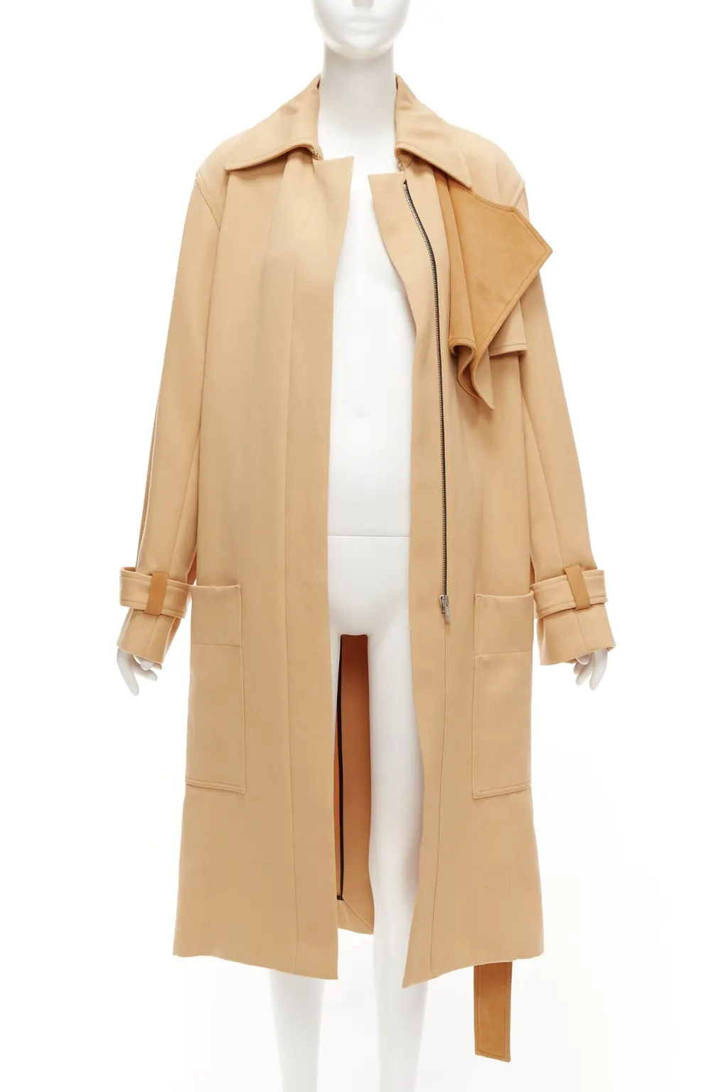 Celine Tan Deconstructed Trench Brown Wool Very good - Inside View