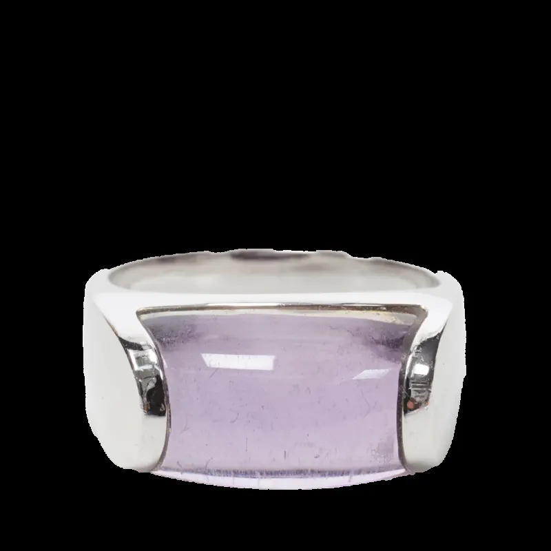 Bvlgari Amethyst Stone Ring Silver Silver Good - Front View