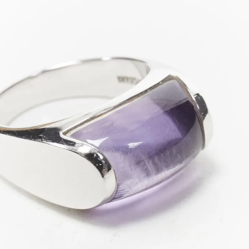 Bvlgari Amethyst Stone Ring Silver Silver Good - Back View