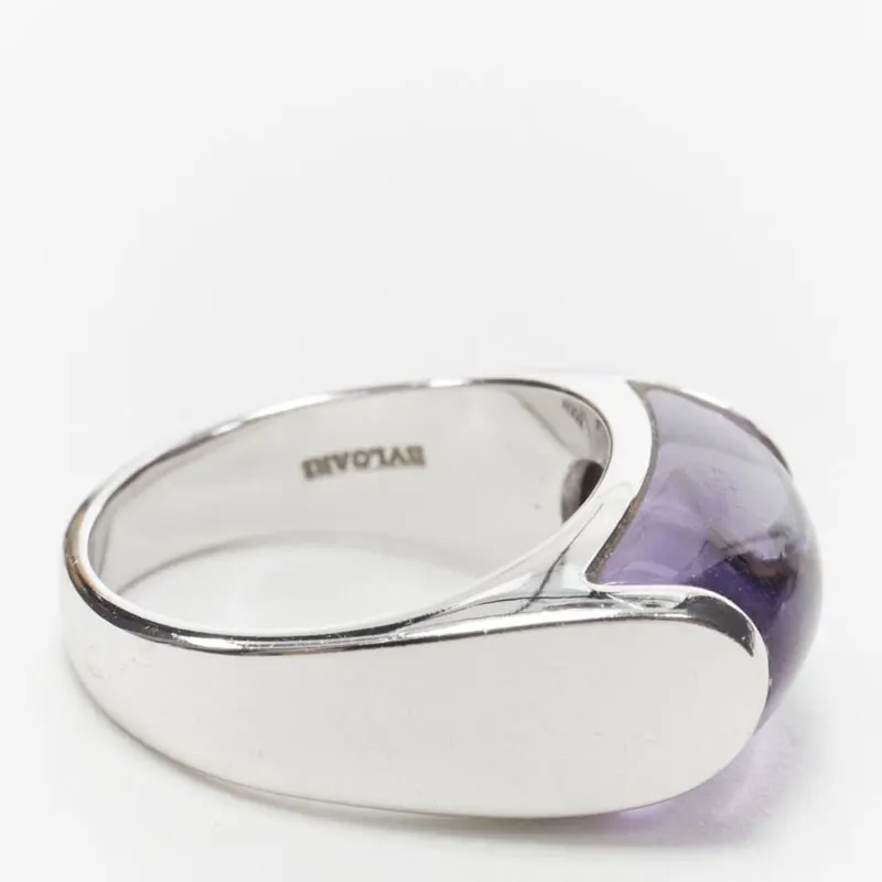 Bvlgari Amethyst Stone Ring Silver Silver Good - Inside View