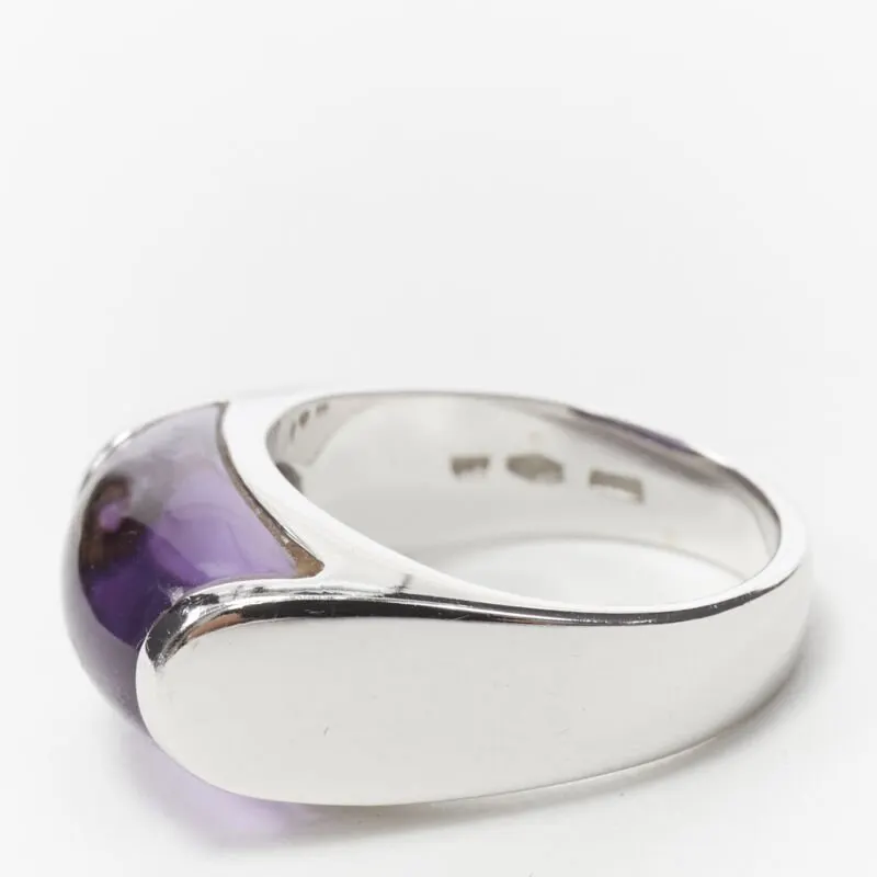 Bvlgari Amethyst Stone Ring Silver Silver Good - Box View