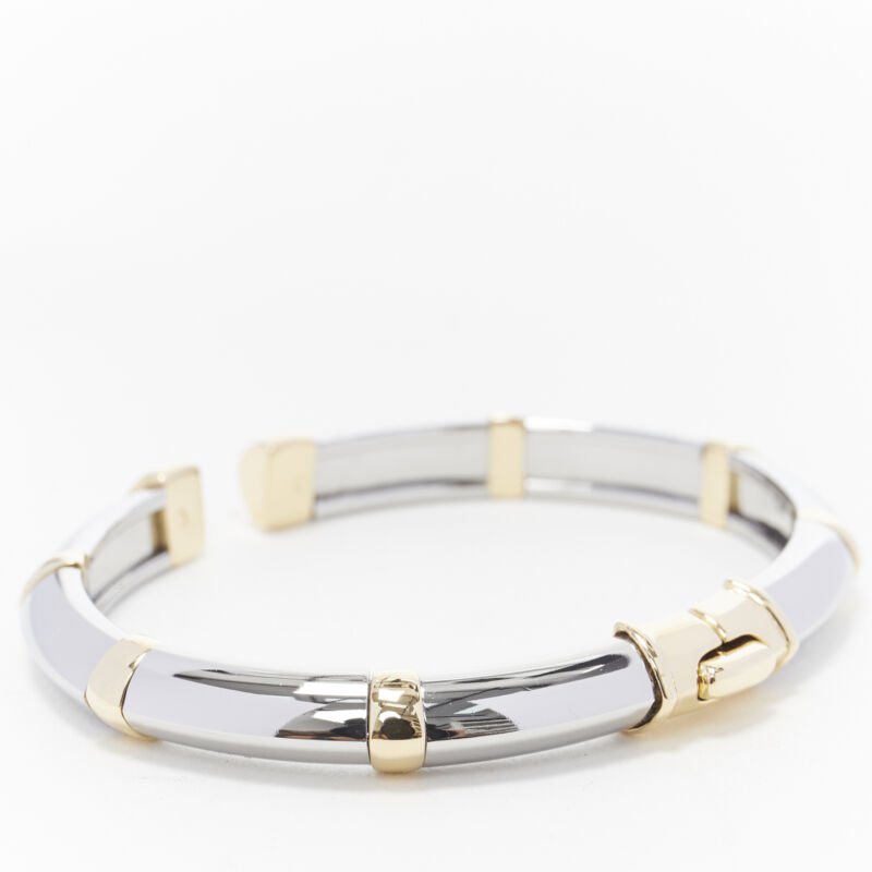 Bvlgari White Yellow Gold Bangle - Back view