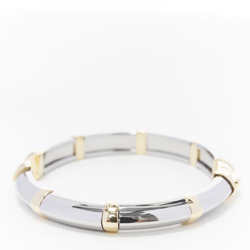 Bvlgari White Yellow Gold Bangle - Image 6