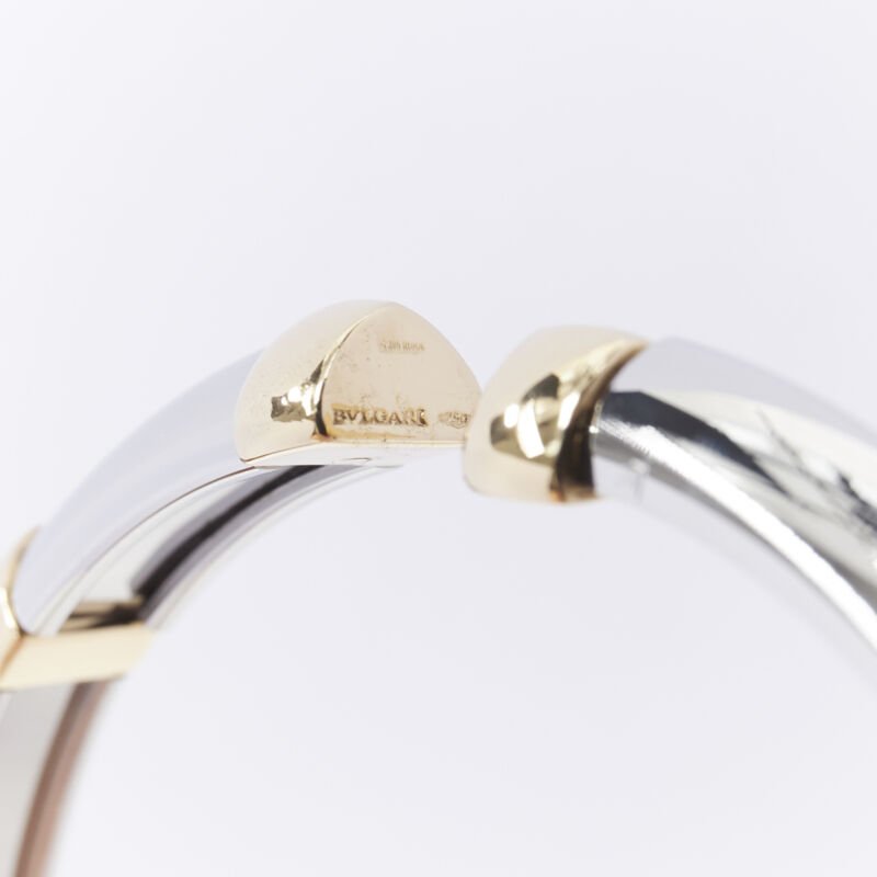 Bvlgari White Yellow Gold Bangle - Image 10
