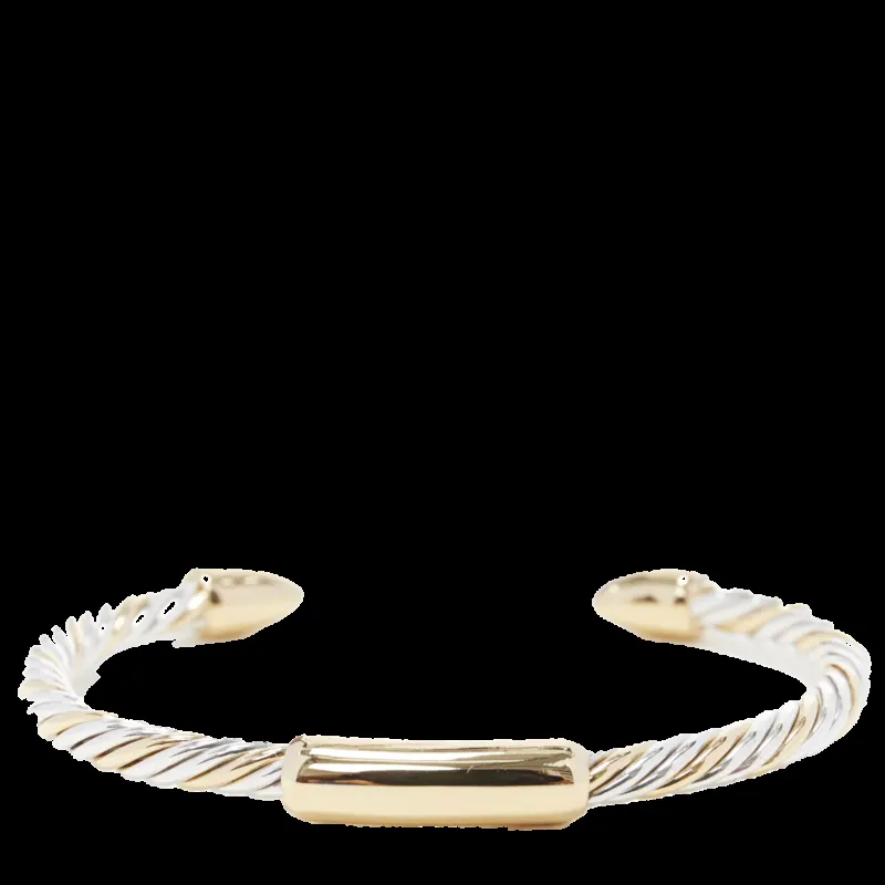 Bvlgari White Yellow Twist Bracelet Gold Good - Front View