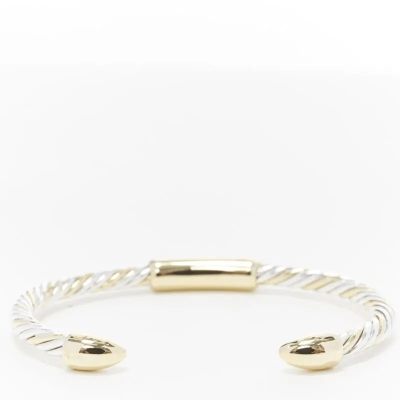 Bvlgari White Yellow Twist Bracelet Gold Good - Model View