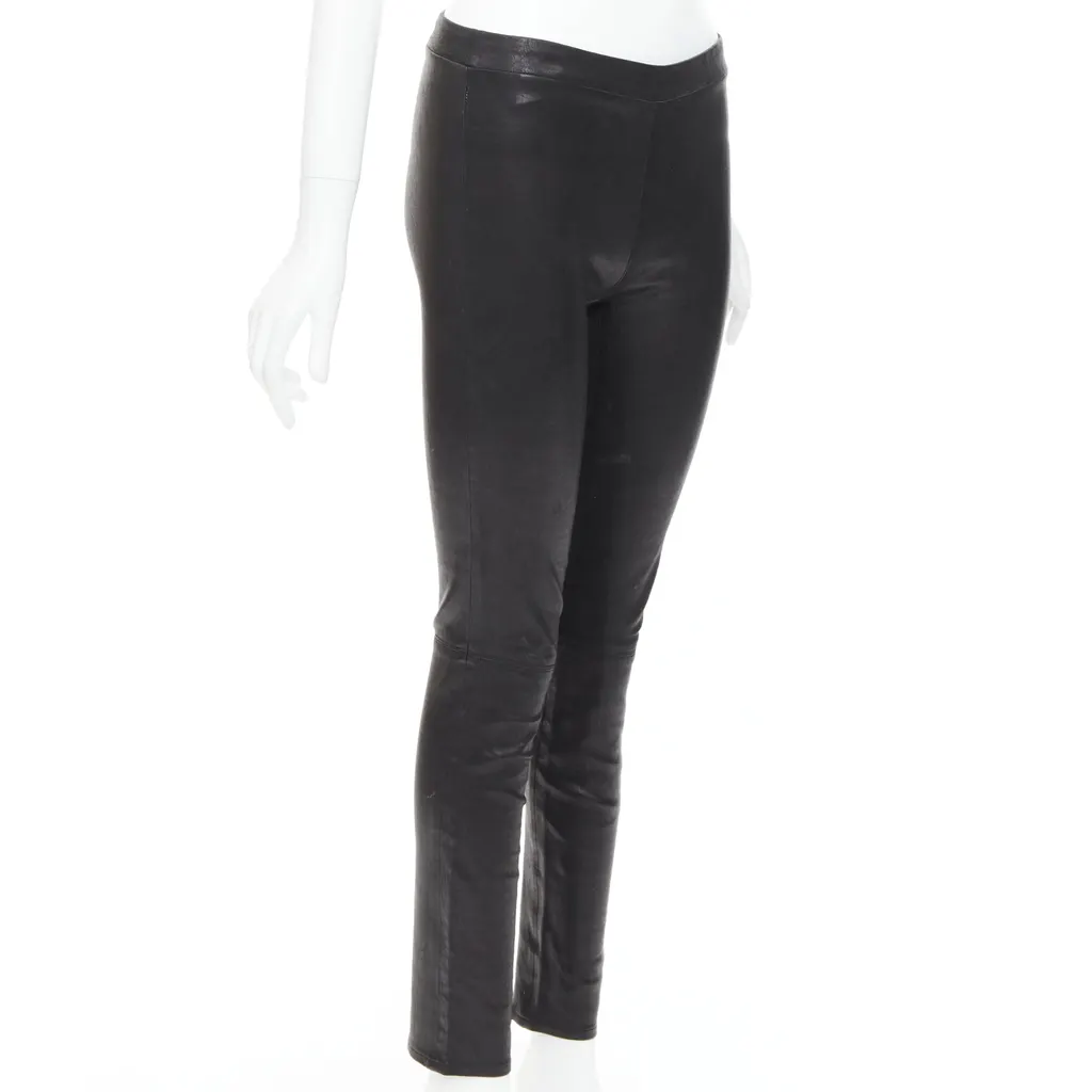 J Brand Pinstripe Crop Pants Black Leather Good - Inside View