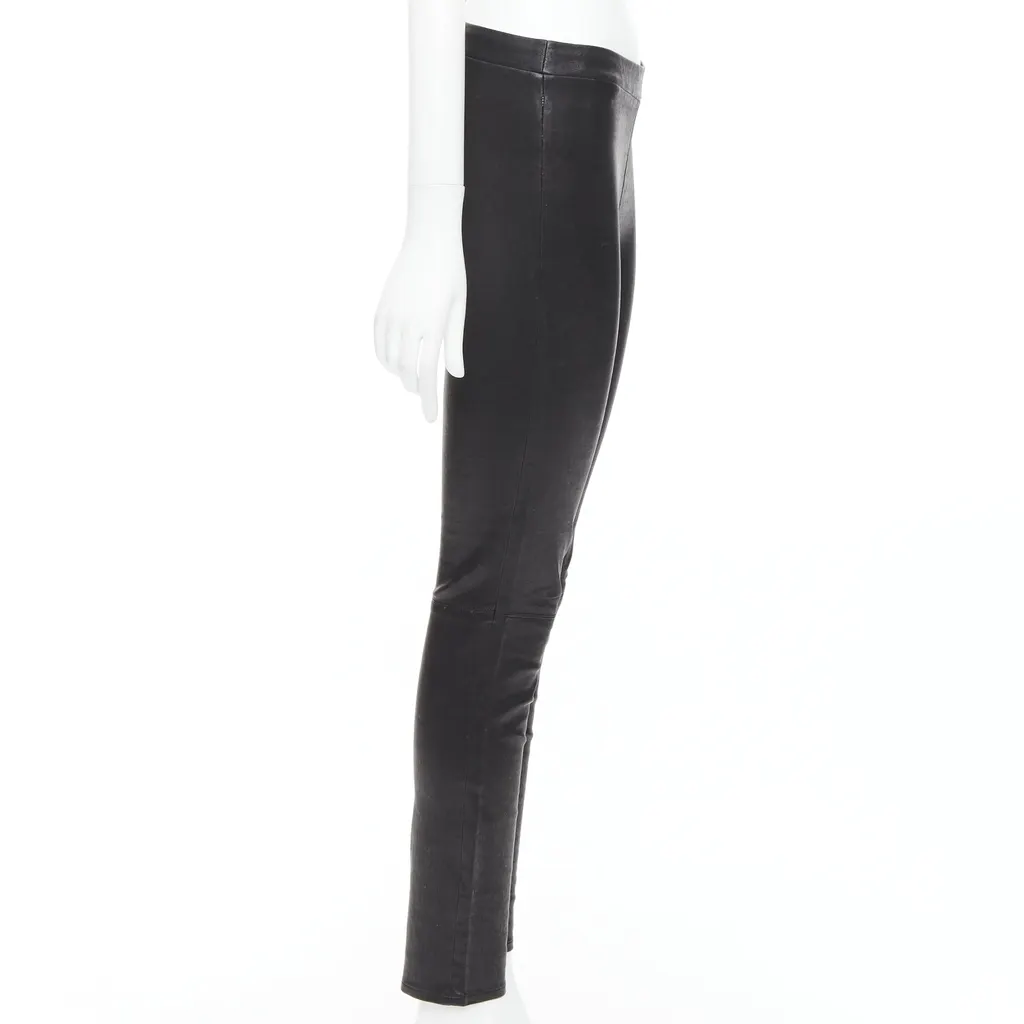 J Brand Pinstripe Crop Pants Black Leather Good - Model View