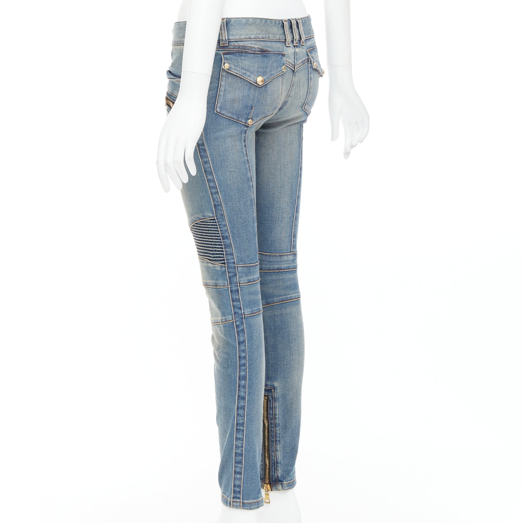 Balmain Ribbed Moto Jeans - Detail 1