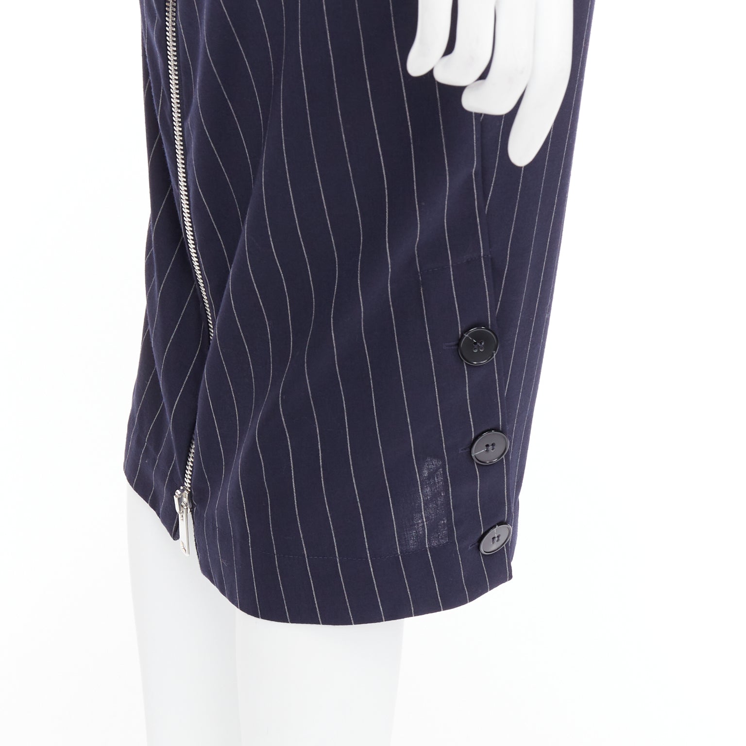 Victoria Beckham Pinstriped Pencil Skirt - Back view