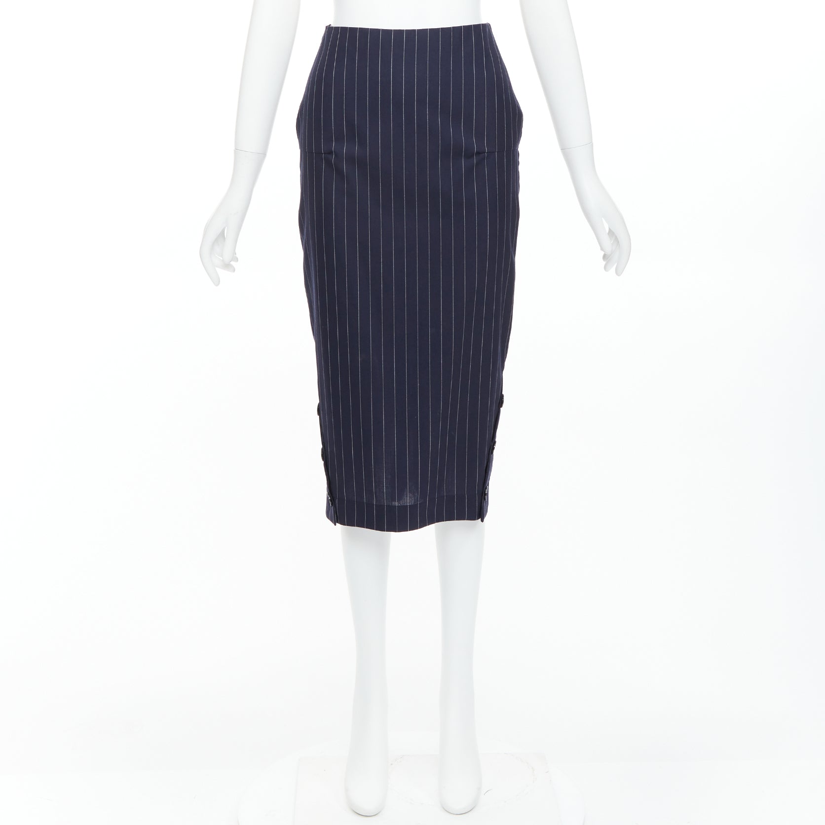 Victoria Beckham Pinstriped Pencil Skirt - Image 11