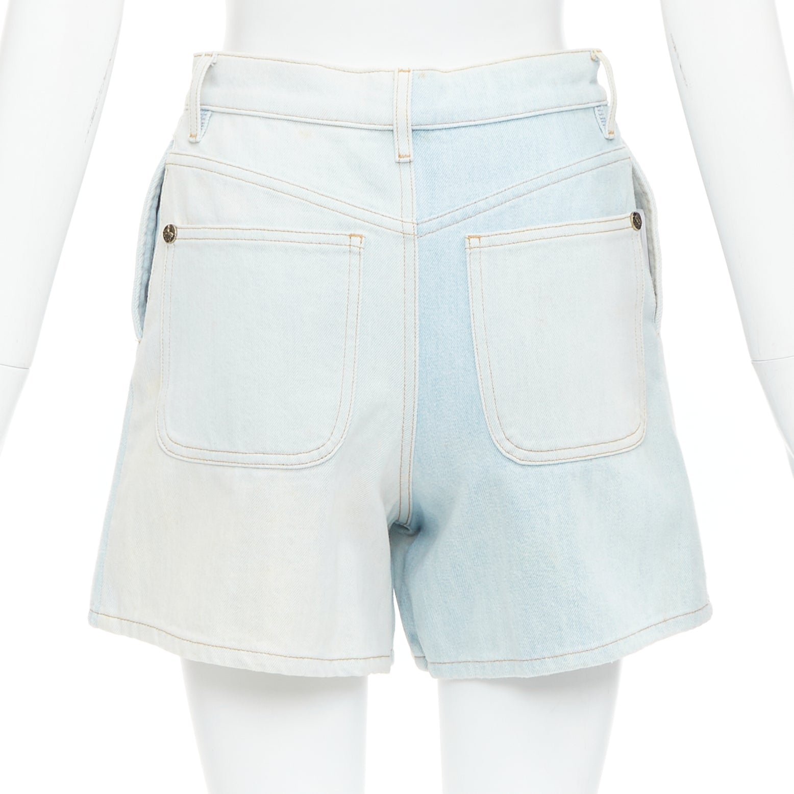 Chanel Denim Button Shorts - Side view