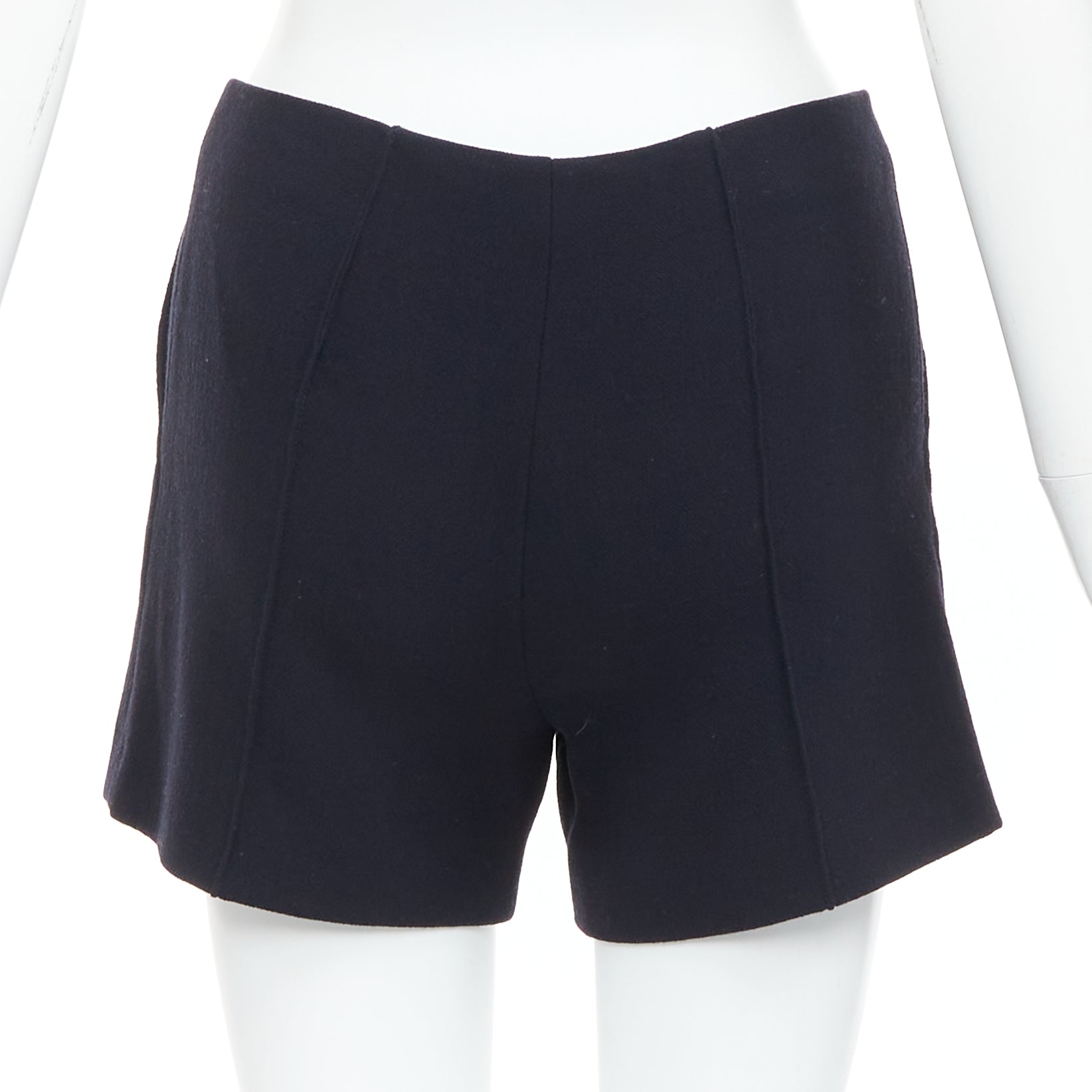 Miu Miu Pleated Wool Shorts - Side view